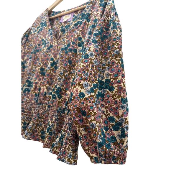 Maeve by Anthropologie Floral Top With Smocking - Picture 4 of 6